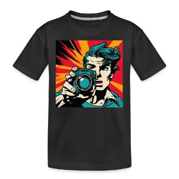 Pop-Art-Fotograf - Kinder Premium Bio T-Shirt - Schwarz - Vorne