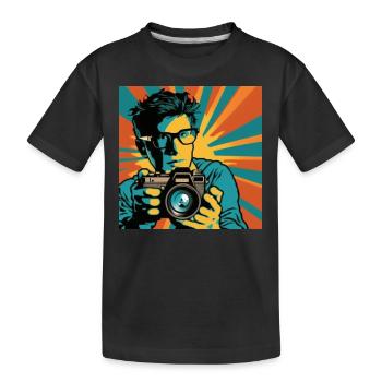 Pop Art Photographer - Kids' Premium Organic T-Shirt - black - Front