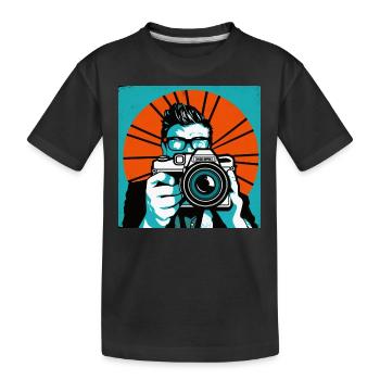 Pop Art Photographer - Kids' Premium Organic T-Shirt - black - Front