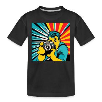 Pop Art Photographer - Kids' Premium Organic T-Shirt - black - Front