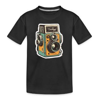 Retro Camera - Kids' Premium Organic T-Shirt - black - Front
