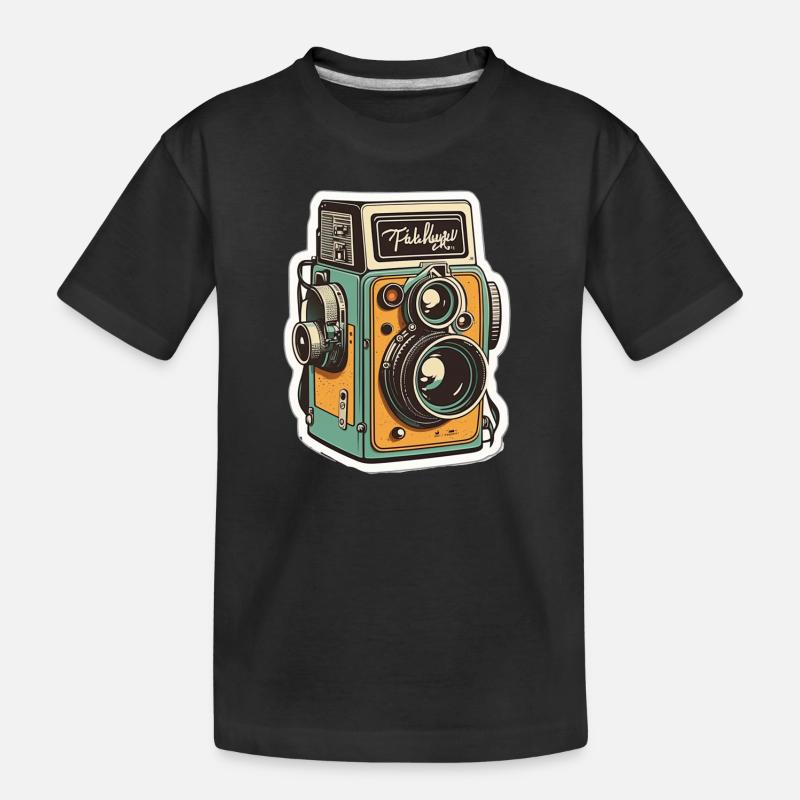 Caméra rétro - T-shirt bio Premium Enfant - noir
