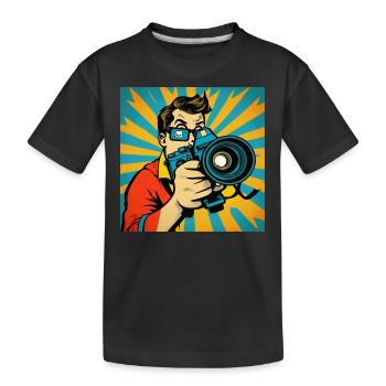 Pop-Art-Fotograf - Kinder Premium Bio T-Shirt - Schwarz - Vorne
