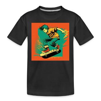 Skater boy - Kids' Premium Organic T-Shirt - black - Front