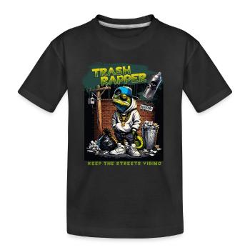 TRASH RAPPER Lizard - Kids' Premium Organic T-Shirt - black - Front