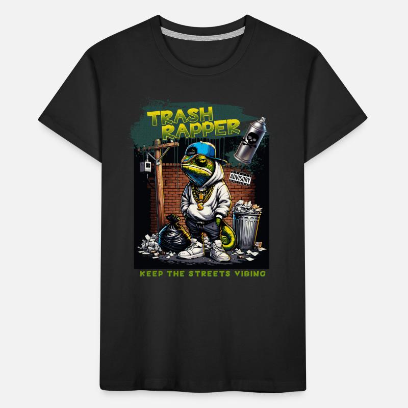 TRASH RAPPER Eidechse Kinder Premium Bio T-Shirt