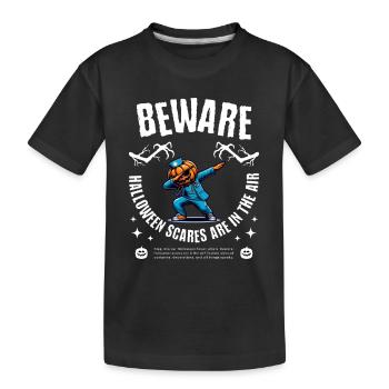 Beware Halloween - Kinder Premium Bio T-Shirt - Schwarz - Vorne