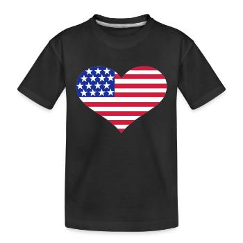 USA - Kinder Premium Bio T-Shirt - Schwarz - Vorne