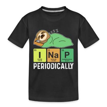 I Nap Periodically Faultier Chemiker Chemie Nerd - Kinder Premium Bio T-Shirt - Schwarz - Vorne
