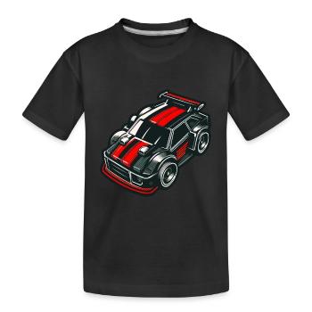 Modèle réduit de voiture jouet rouge et noir - T-shirt bio Premium Enfant - noir - Devant