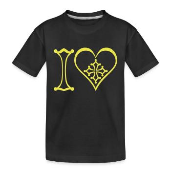 I love Occitanie 1C jaune - T-shirt bio Premium Enfant - noir - Devant