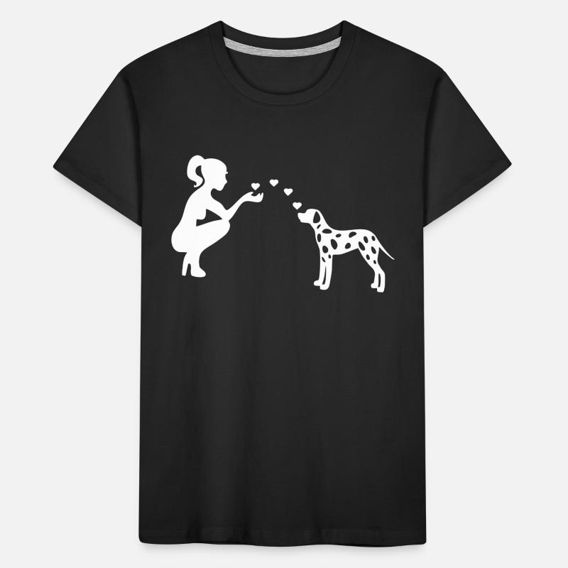 Frau mit Dalmatiner Kinder Premium Bio T-Shirt