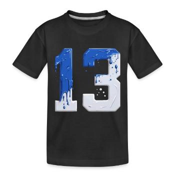 NR. 13 NUMMER 13 BLAU WEIß 13. GEBURTSTAG - Kinder Premium Bio T-Shirt - Schwarz - Vorne