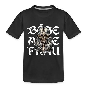 Crâne de vieille femme méchante - T-shirt bio Premium Enfant - noir - Devant