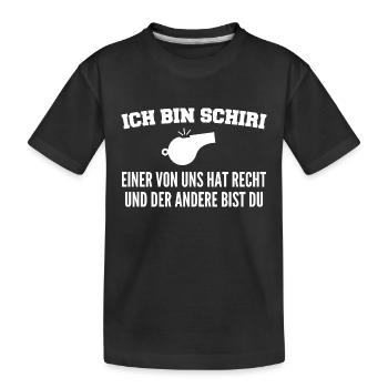 Schiedsrichter Schiri Spruch Fußballschiedsrichter - Kinder Premium Bio T-Shirt - Schwarz - Vorne
