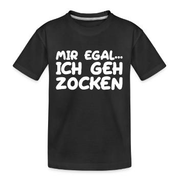 Mir Egal Ich Geh Zocken - Kinder Premium Bio T-Shirt - Schwarz - Vorne