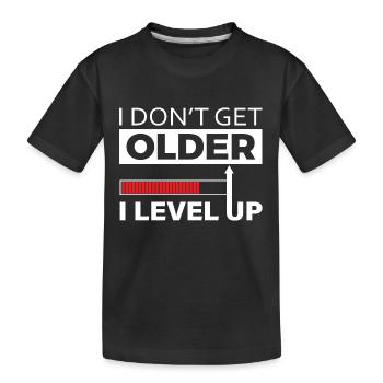 Je ne vieillis pas Je monte de niveau - Citation de jeu - T-shirt bio Premium Enfant - noir - Devant