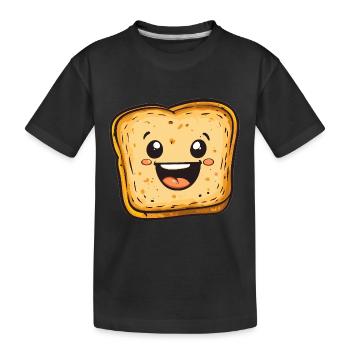 Pain grillé rieur - T-shirt bio Premium Enfant - noir - Devant