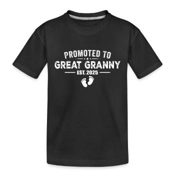 Promoted To Great Granny 2025 - New Great Granny - Kids' Premium Organic T-Shirt - black - Front