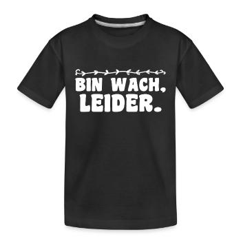 Je suis réveillé, malheureusement, drôle, matinal, , humour, ironie - T-shirt bio Premium Enfant - noir - Devant