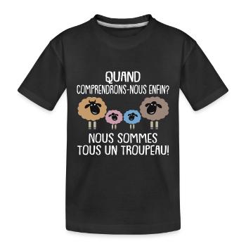 Nous sommes un seul troupeau - T-shirt bio Premium Enfant - noir - Devant