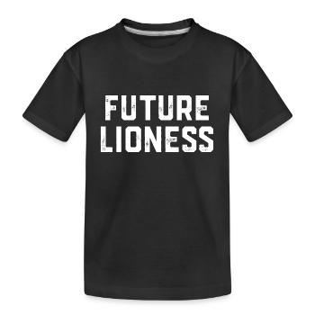 Zukünftige Löwin - Kinder Premium Bio T-Shirt - Schwarz - Vorne