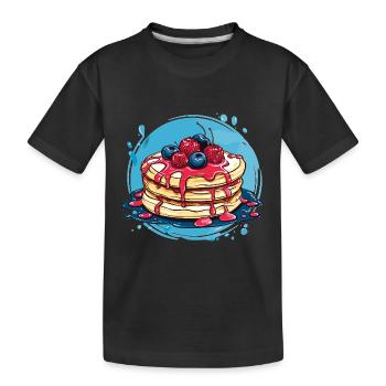 Pancakes with berries - Kids' Premium Organic T-Shirt - black - Front