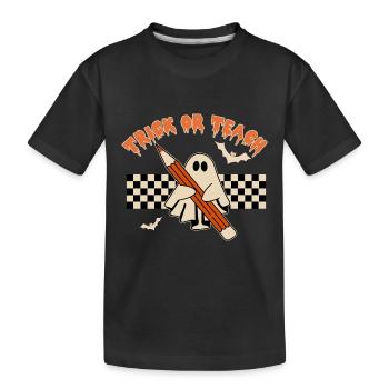 Halloween Trick Or Treat - Kinder Premium Bio T-Shirt - Schwarz - Vorne