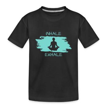 Inhale Exhale Yoga - Kinder Premium Bio T-Shirt - Schwarz - Vorne