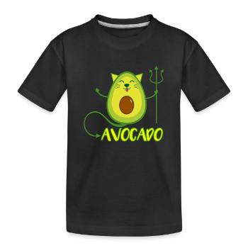 Chat avocat cadeau végétalien - T-shirt bio Premium Enfant - noir - Devant