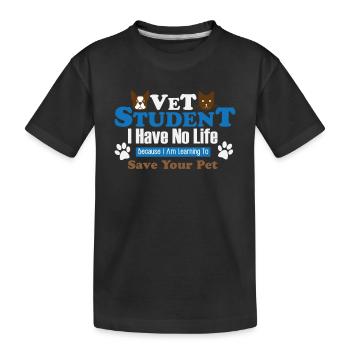 Vétérinaire Vétérinaire Vétérinaire Animaux Vétérinaires Hu - T-shirt bio Premium Enfant - noir - Devant