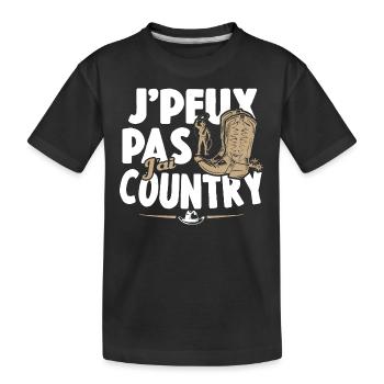 Je Peux Pas J'ai Country Cowboy Western Cadeau - T-shirt bio Premium Enfant - noir - Devant