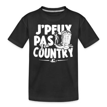 Je Peux Pas J'ai Country Cowboy Western Cadeau - T-shirt bio Premium Enfant - noir - Devant