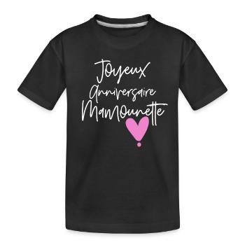 Joyeux anniversaire maman - T-shirt bio Premium Enfant - noir - Devant