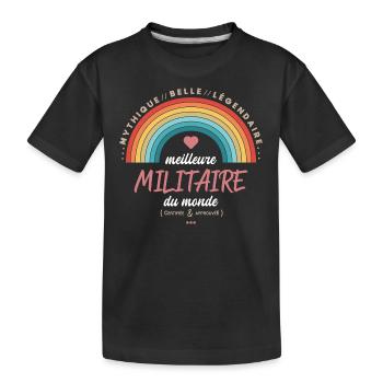 Meilleure militaire du monde - T-shirt bio Premium Enfant - noir - Devant