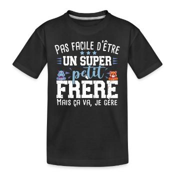 Petit Frère Renard Cadeau Bébé Garçon Famille - T-shirt bio Premium Enfant - noir - Devant