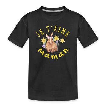 Je t'aime maman - T-shirt bio Premium Enfant - noir - Devant