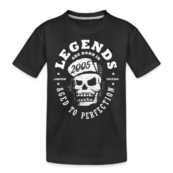 2005 anniversaire 18 ans Majorité skull crane - T-shirt bio Premium Enfant - noir - Devant