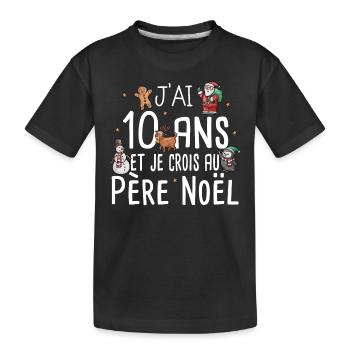 10 Ans Anniversaire Cadeau Père Noël Humour Enfant - T-shirt bio Premium Enfant - noir - Devant