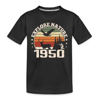 1950's Classic Hunter 1950's Anniversary Gift - Kids' Premium Organic T-Shirt - black - Front