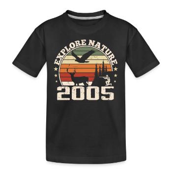 2005 Klassisches Jäger-Geburtstagsgeschenk 2005 - Kinder Premium Bio T-Shirt - Schwarz - Vorne