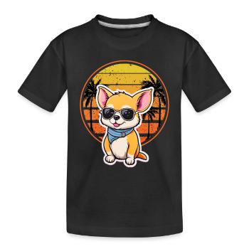 Chiller Chihuahua Côte Est Côte Ouest - T-shirt bio Premium Enfant - noir - Devant