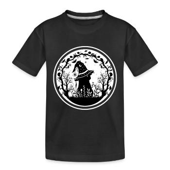 Witchcraft Cat Witching Hour - Kids' Premium Organic T-Shirt - black - Front