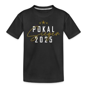 Pokalsieger 2025 - Kinder Premium Bio T-Shirt - Schwarz - Vorne