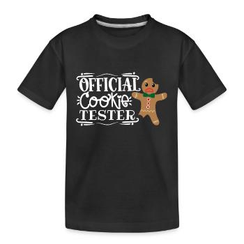 Official cookie tester - Kids' Premium Organic T-Shirt - black - Front