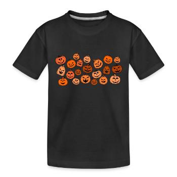 Happy Horror Halloweenkürbis - Kinder Premium Bio T-Shirt - Schwarz - Vorne