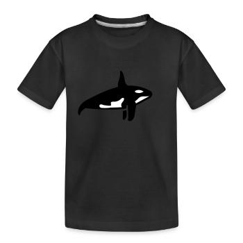 Wal - Kinder Premium Bio T-Shirt - Schwarz - Vorne