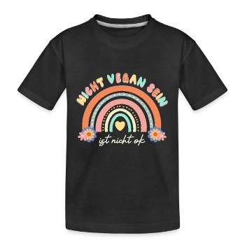 Veganer Nicht Vegan Sein Ist Nicht Ok - Kinder Premium Bio T-Shirt - Schwarz - Vorne