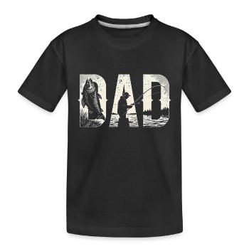 Fishing Dad Birthday Classic Bold Font Fish Daddy - Kids' Premium Organic T-Shirt - black - Front