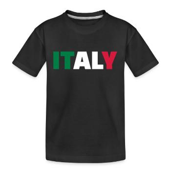 Italy - Kids' Premium Organic T-Shirt - black - Front